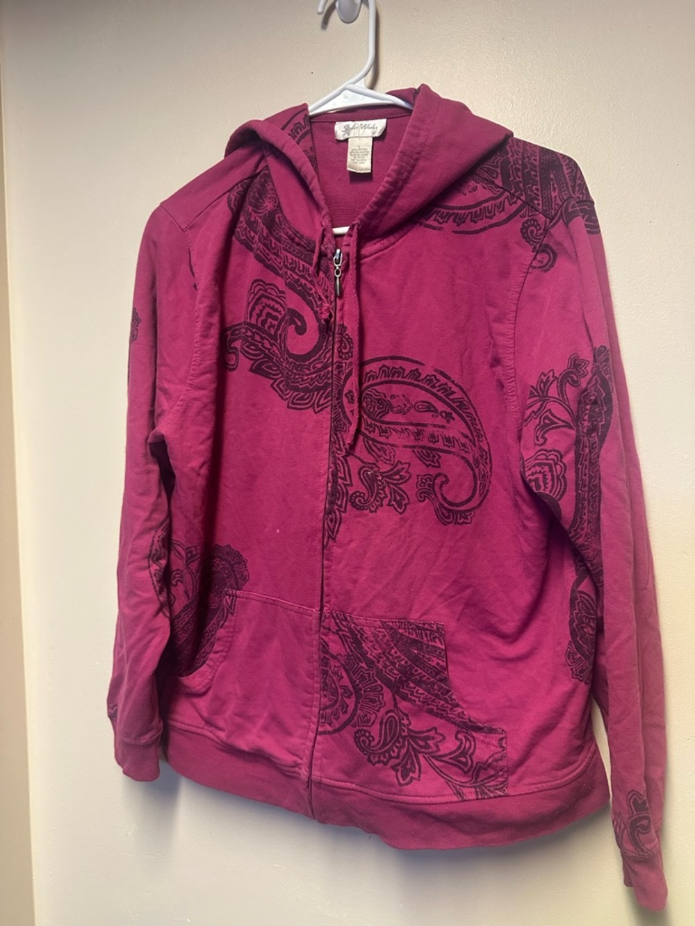 Studio Works Bright Magenta Paisley Hoodie